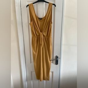 Elegant Mustard Sleeveless Dress